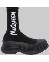 McQueen - Graffiti Knit Tread Slick Boot - Lyst