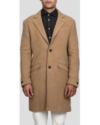 Officina 36 - Single-Breasted Camel Coat - Lyst