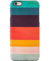 Paul Smith Artist Stripe Leather Iphone 6 Plus Case - Multicolor