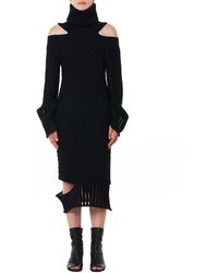 Valery Kovalska Knit Turtleneck Dress - Black
