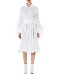 Valery Kovalska Striped Bomber Dress - White