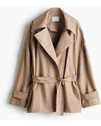 H&M - Korte Trenchcoat Van Lyocellmix - Lyst