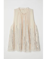 H&M Bluse mit Pailletten - Natur