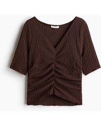 H&M - Gedrapeerde Top Met Structuur - Lyst