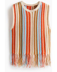 H&M - Gebreide Top Met Franje - Lyst