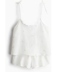 H&M - Pyjama aus Baumwollmusselin - Lyst