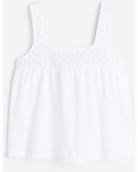 H&M - Top Met Broderie Anglaise - Lyst