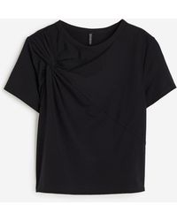 H&M - T-shirt Met Gedraaid Detail - Lyst