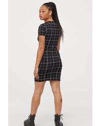 H M Draped Dress In Black Lyst