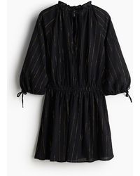 H&M - Glitterende Tuniekjurk Met Strikbandjes - Lyst
