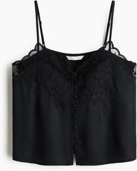 H&M - Top Van Viscose Met Borduursel - Lyst