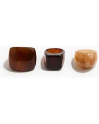 H&M - 3er-Pack Chunky Ringe - Lyst