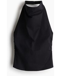 H&M - Drapiertes Neckholder-Top - Lyst