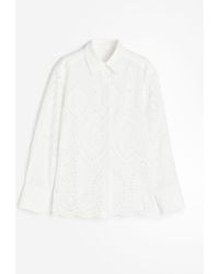 H&M - Overhemdblouse Met Broderie Anglaise - Lyst