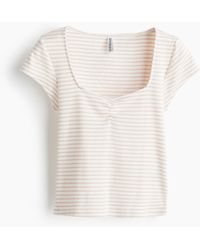 H&M - Geribd T-shirt - Lyst