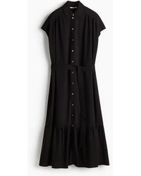 H&M - Robe Chemise Avec Ceinture À Nouer - Lyst