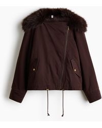 H&M - Twill Jack Met Fluffy Kraag - Lyst