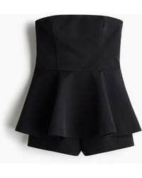 H&M - Kurzer Bandeau-Jumpsuit mit Peplum - Lyst
