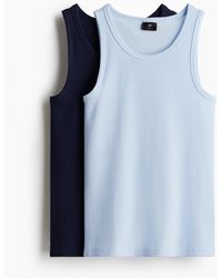 H&M - Set Van 2 Geribde Tanktops - Lyst