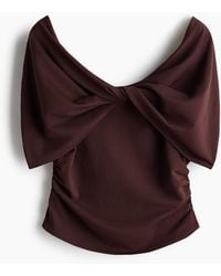 H&M - Off-the-shouldertop Met Gedraaid Detail - Lyst