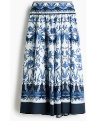H&M - Flared Cotton Poplin Skirt - Lyst