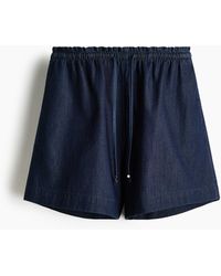 H&M - Denim Short Met Drawstring - Lyst