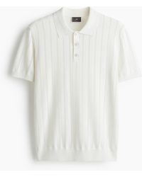 H&M - Structuurgebreid Poloshirt - Lyst
