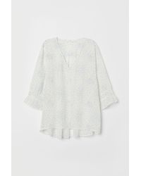 H&M V-neck Blouse - White