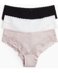 H&M - 3er-Pack Hipster aus Baumwolle und Spitze - Lyst