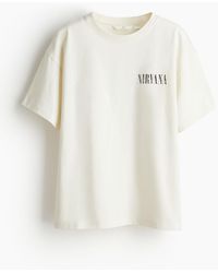 H&M - Oversize-T-Shirt mit Druck - Lyst