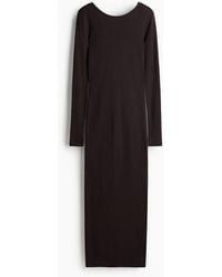 H&M - Geripptes Kleid mit U-Ausschnitt im Rücken - Lyst