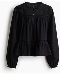 H&M - Blouse Brodée En Coton - Lyst