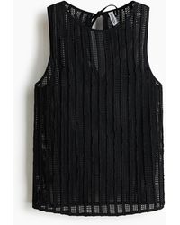 H&M - Structuurgebreide Mesh Top - Lyst