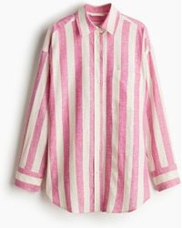 H&M - Oversized Bluse aus Leinenmix - Lyst