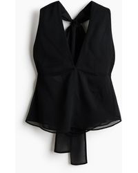 H&M - Haltertop Van Chiffon - Lyst