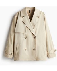 H&M - Kurzer Trenchcoat aus Twill - Lyst