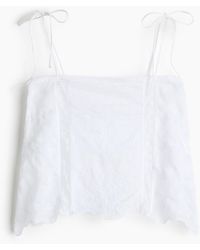 H&M - Top mit Bindeträgern und Broderie Anglaise - Lyst