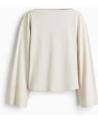 H&M - Baumwollshirt mit U-Boot-Ausschnitt - Lyst