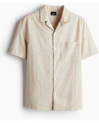 H&M - Kurzarmhemd aus Leinenmix in Regular Fit - Lyst