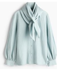 H&M - Bluse mit Tuchdetail - Lyst