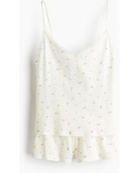 H&M - Baumwollpyjama mit Pointellemuster - Lyst