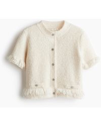 H&M - Cardigan in Boucléstrick - Lyst