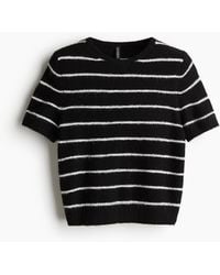 H&M - T-Shirt aus Feinstrick - Lyst