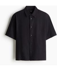 H&M - Kurzarmhemd aus Leinenmix in Loose Fit - Lyst