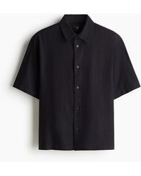 H&M - Kurzarmhemd aus Leinenmix in Loose Fit - Lyst