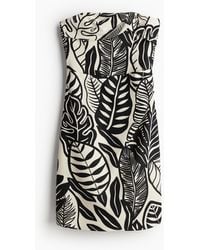H&M - Bandeau-Kleid aus Leinenmix - Lyst