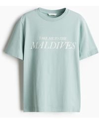 H&M - T-shirt Met Print - Lyst