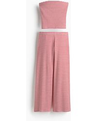H&M - 2-teiliges Rippstrick-Set mit Top und Hose - Lyst