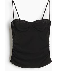 H&M - Ingerimpelde Top Van Mesh - Lyst