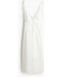 H&M - Kleid mit Bindeträgern und Broderie Anglaise - Lyst